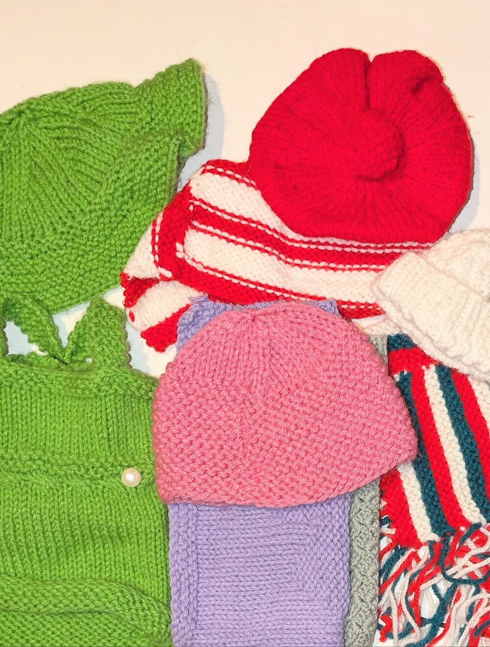 American Girl Fit Handcrafted Lot of 9 Crocheted Doll Items